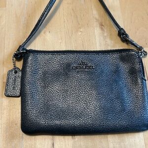 Coach silver grey leather Wristlet